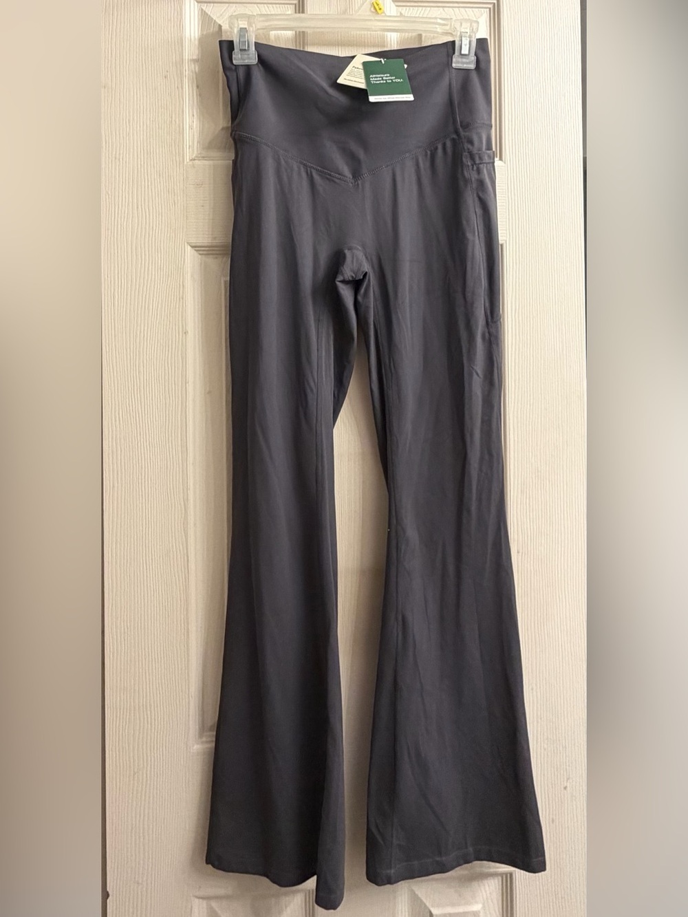 Halara High-Rise Flared Women's Leggings with Tummy Control in Charcoal Gray